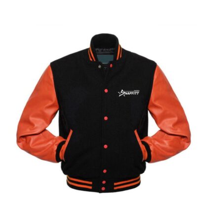 Varsity Jacket With Leather Sleeves